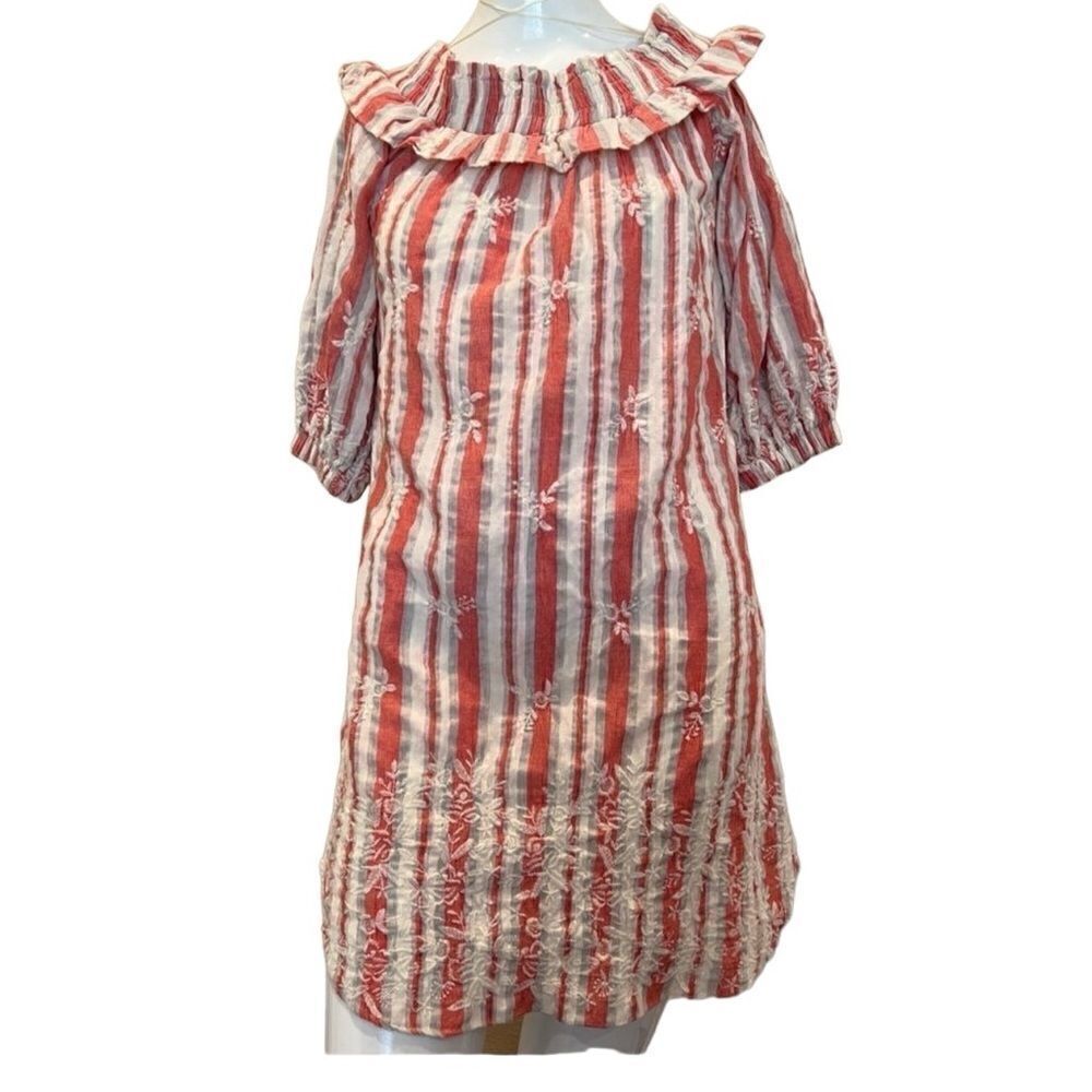 MISA Los Angelas Embroidered Smock Top Sz.S